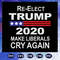 Re Elect Trump 2020 Make Liberals Cry Again Trump 2020 Liberals Tears Trump SVG.jpg