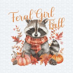 feral girl fall raccoon autumn png