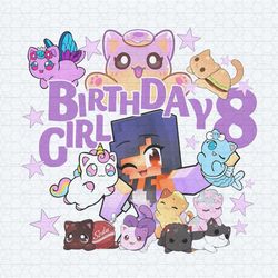 personalized gamer birthday girl gamer cat png