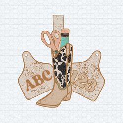 western teacher abc 123 cowgirl boots svg