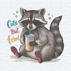 funny cute but feral raccoon drinking png