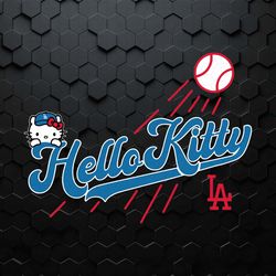 retro hello kitty dodgers baseball svg
