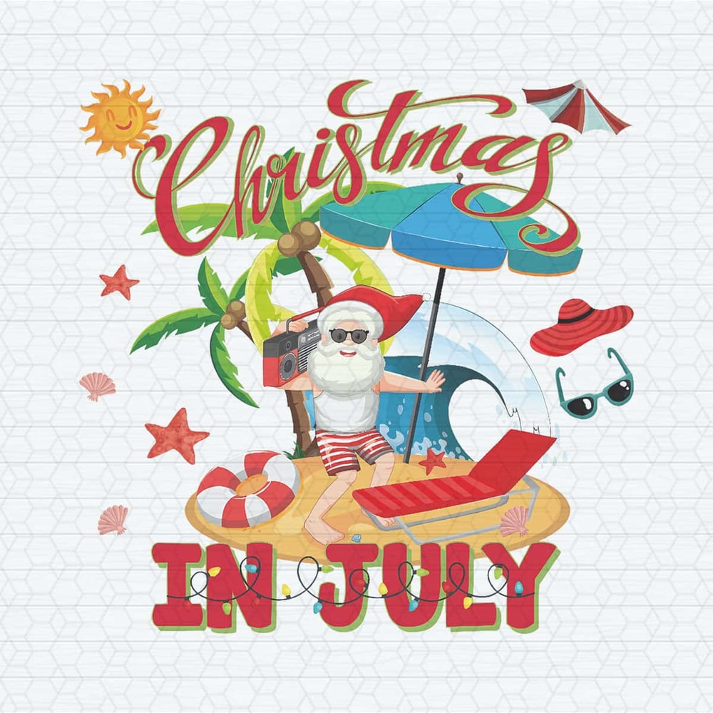 Christmas In July Summer Santa Png.jpg