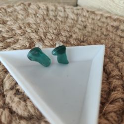 Blue sea glass earrings