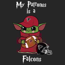 baby yoda my patronus is a falcons svg