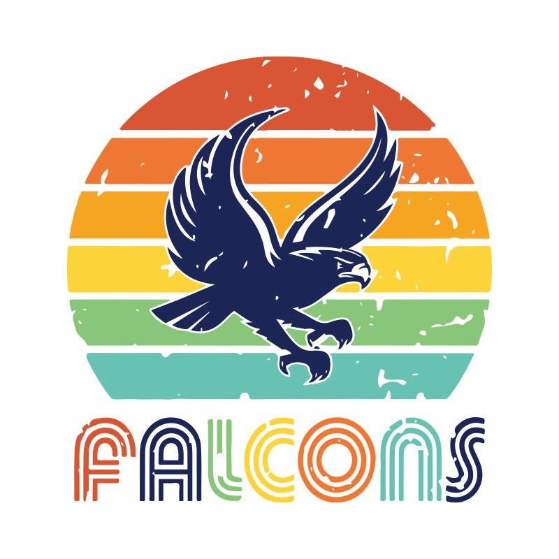 Falcons SVG Falcons Sublimation Design Retro Sunset SVG.jpg