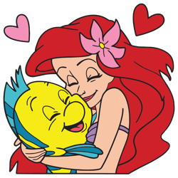 ariel and flounder svg love svg little mermaid svg