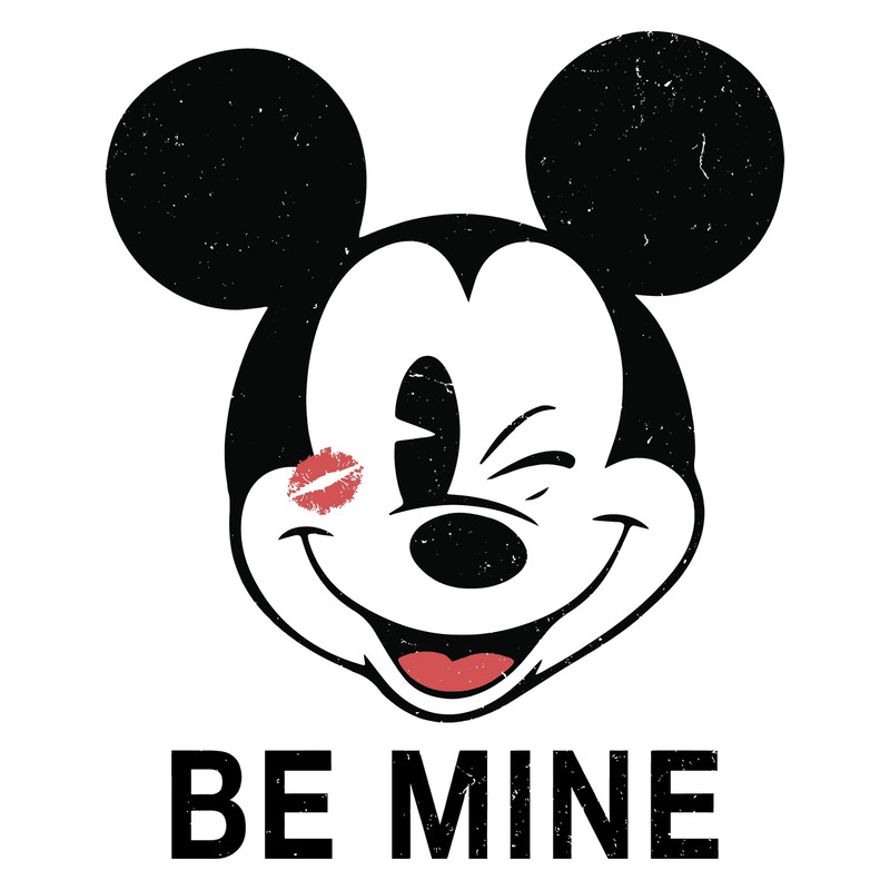 Mickey Mouse Be Mine Cute Valentine SVG.png