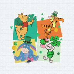 Disney Pooh Characters Lucky Patrick's DaySVG