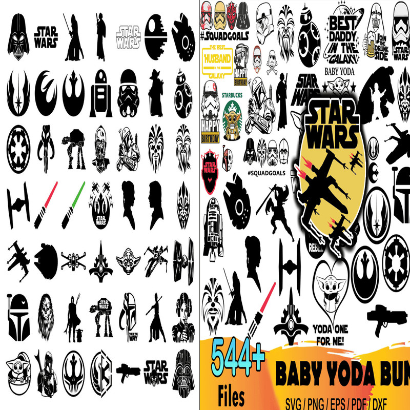 544+ Star Wars And Baby Yoda Sticker, Baby Yoda Mug - Baby Yoda Bundle SVG.png