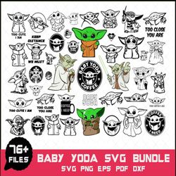 64 files grogu baby yoda star wars svg bundle files for cricut