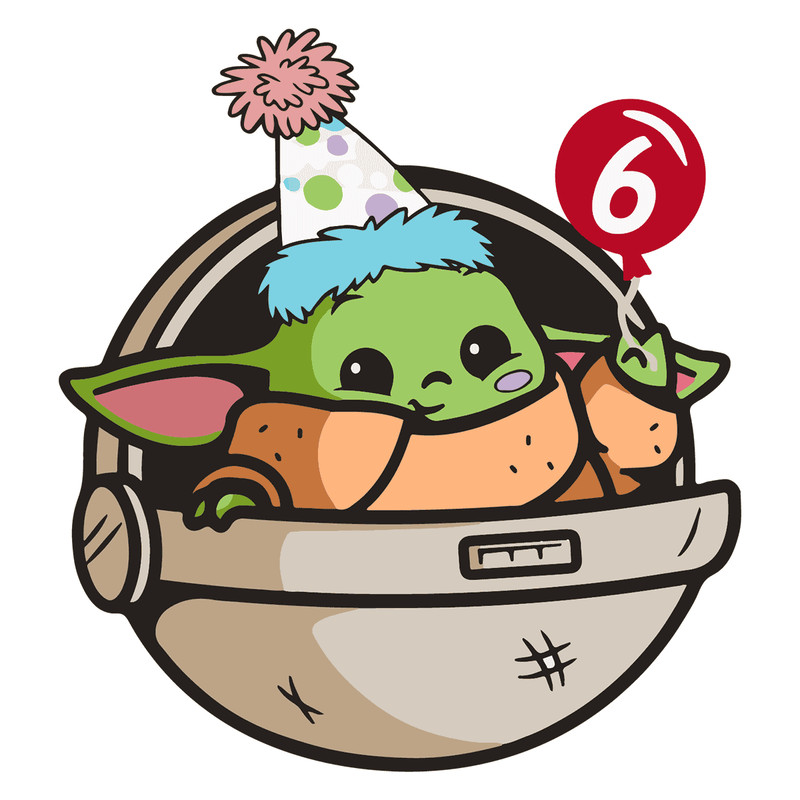 Baby Yoda 6th Birthday SVG.png