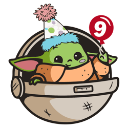 Baby Yoda 9th Birthday SVG