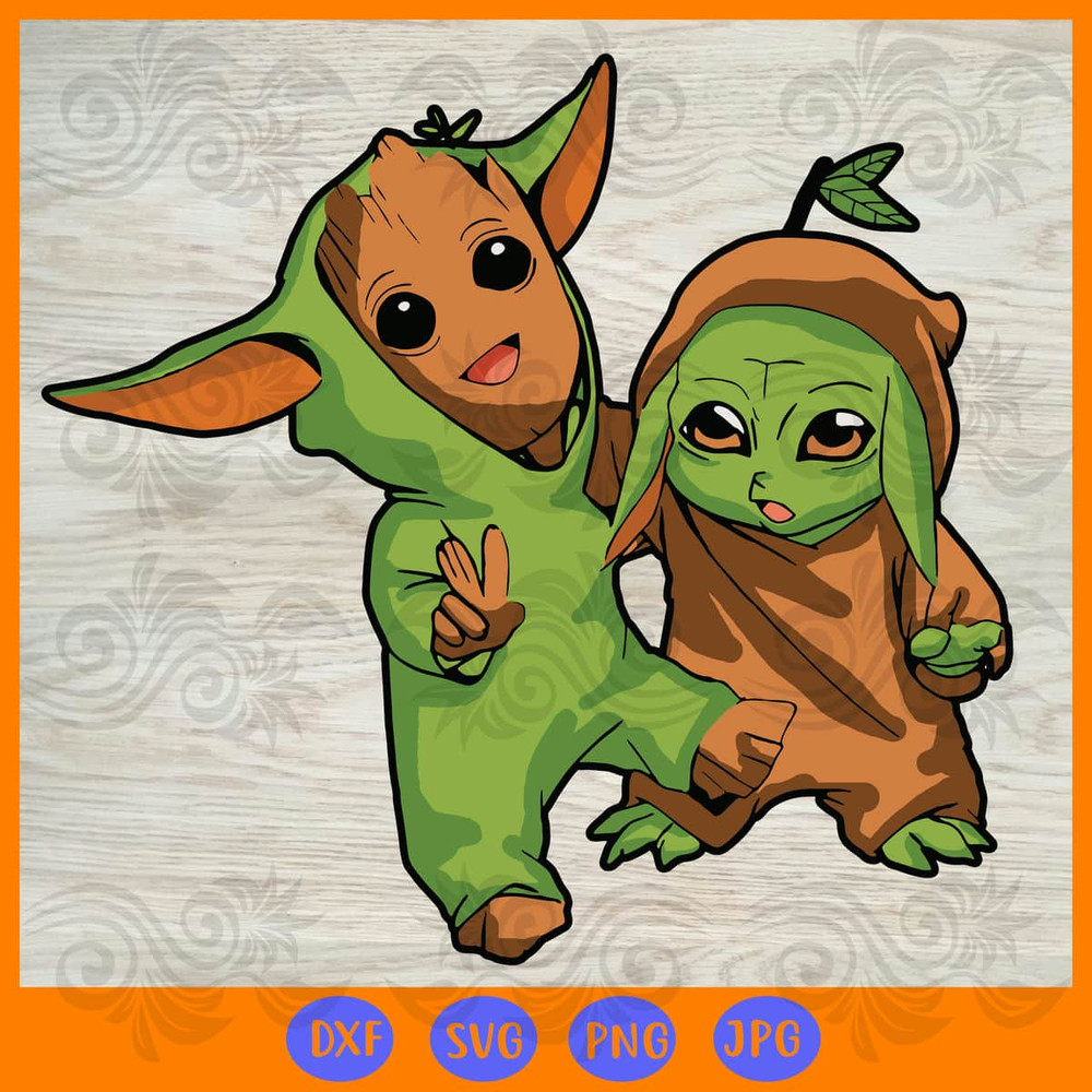 Baby Yoda And Groot Novelty Baby Yoda SVG.jpg