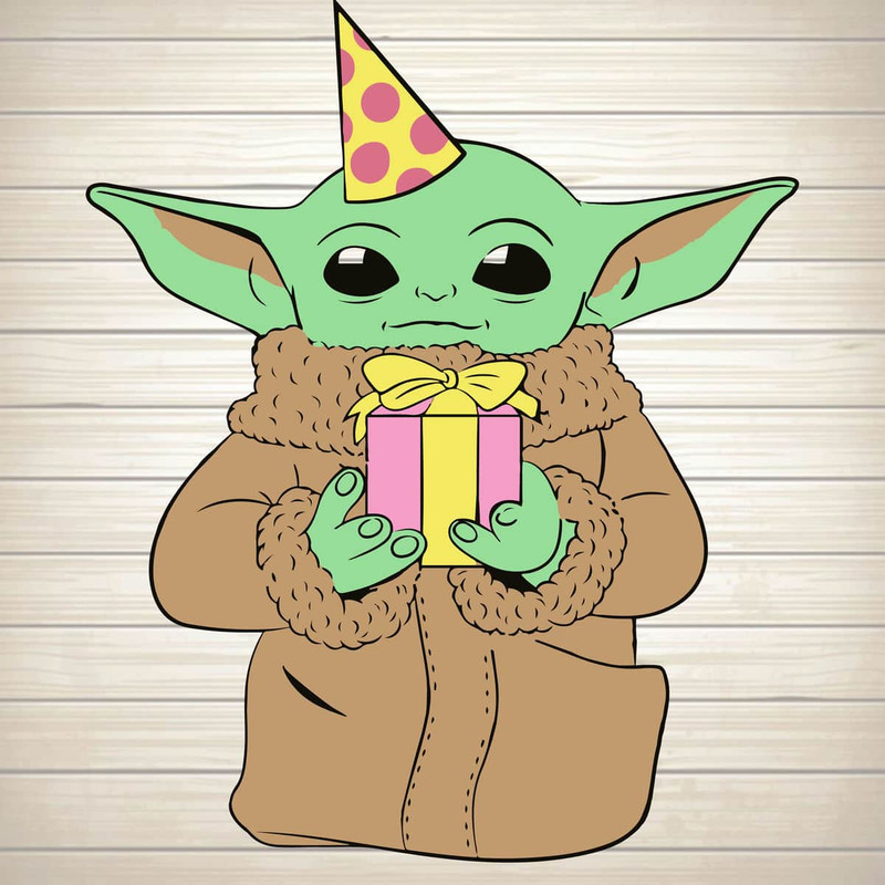Baby Yoda Birthday SVG PNG Dxf Eps Download Files.jpg