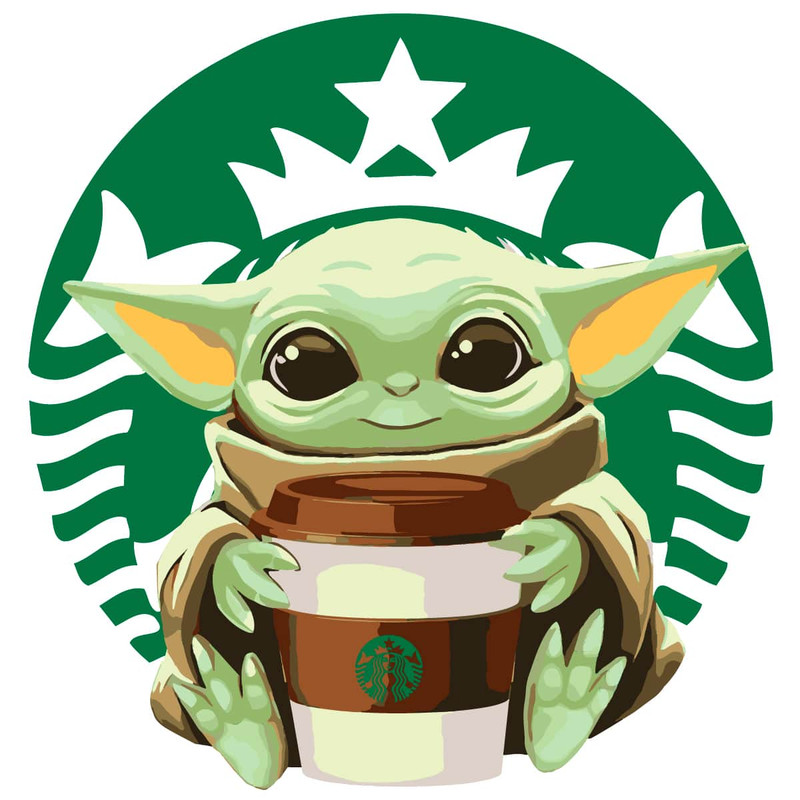 Baby Yoda Starbucks Sip Brand SVG Baby Yoda Vintage Coffee Drinking Brand SVG.jpg