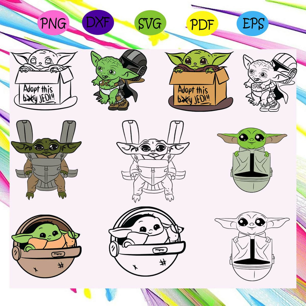 Baby Yoda SVG Bundle Baby Yoda Gift Mandalorian Instant Download.jpg