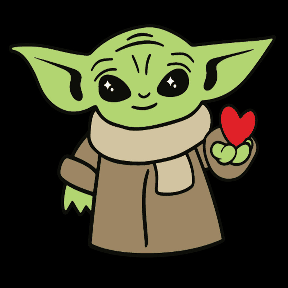 Baby Yoda With Heart SVG.png
