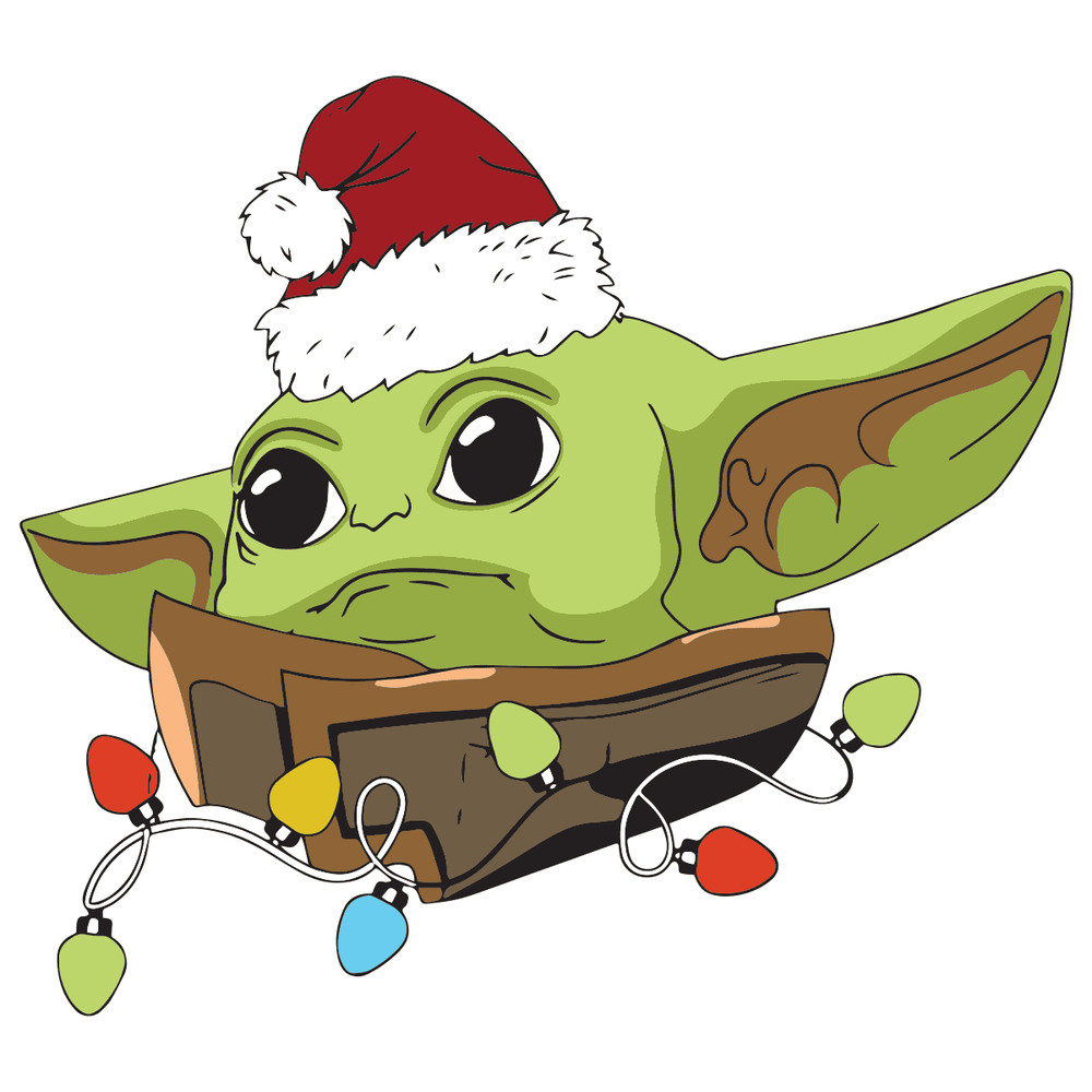 Christmas Baby Yoda Wearing Santa Hat SVG.png
