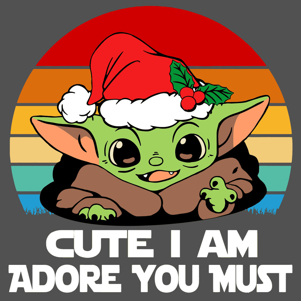 Cute I Am Adore You Must Christmas Yoda Yoda Star Wars Cute Baby Yoda Holly Berry SVG.png