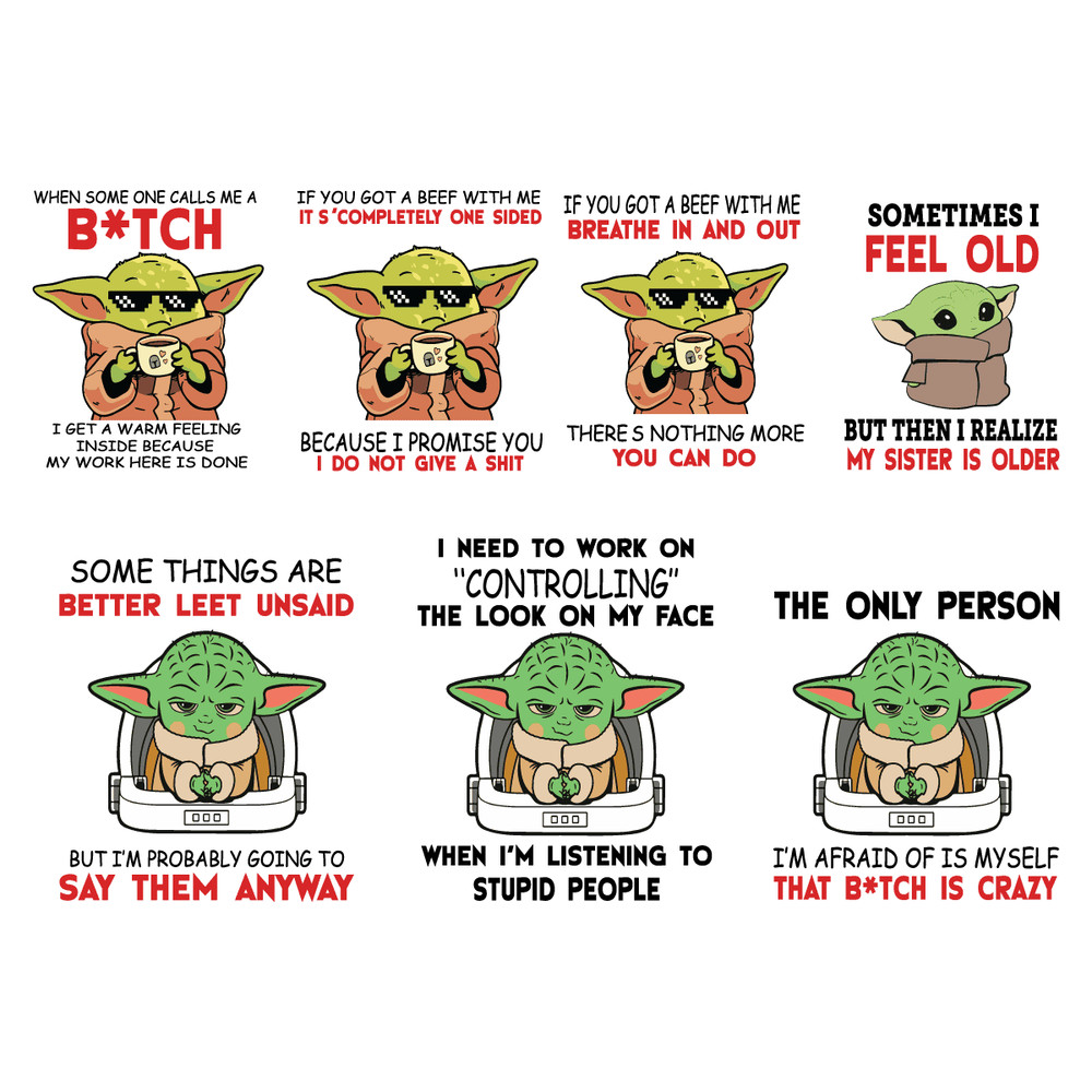 Funny Baby Yoda Memes Bundle Sarcarm Quote SVG Digitals File For Cricut 1268381764.png