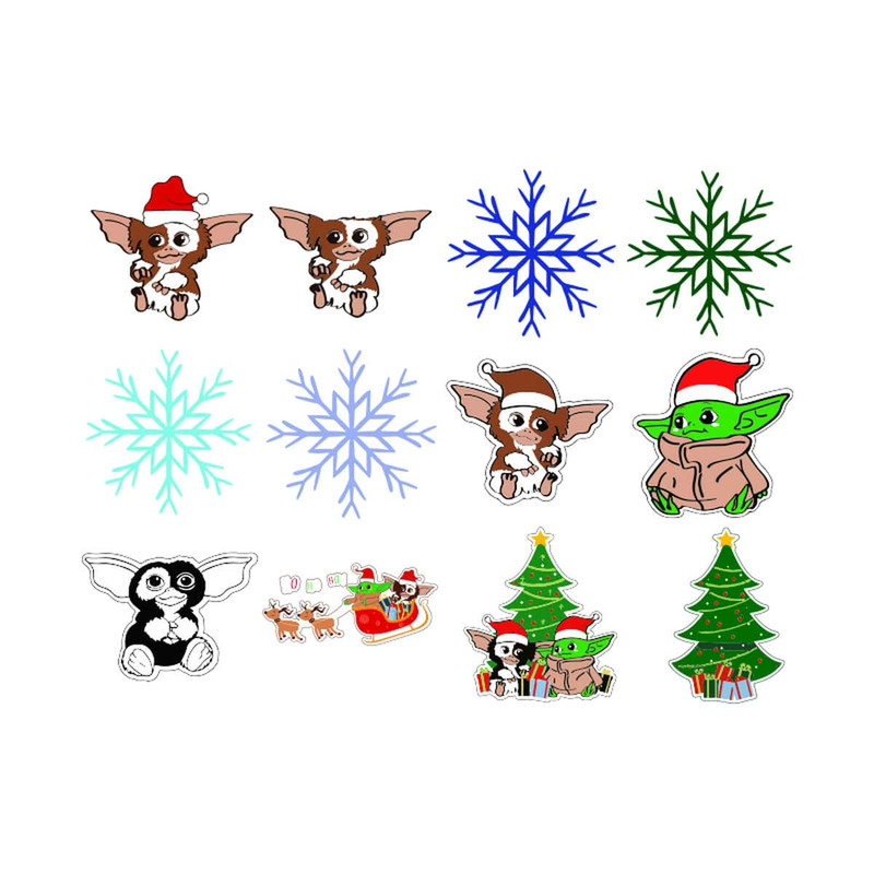 Gremlins Baby Yoda Bundle SVG Happy Christmas Digital Download.jpg