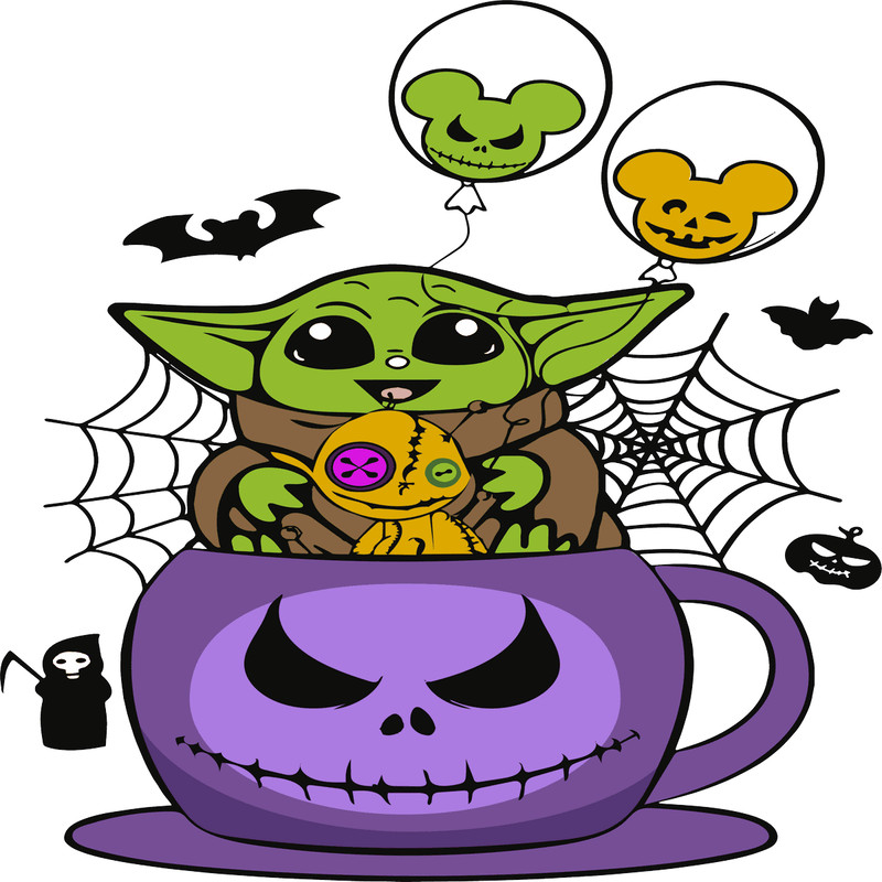 Halloween Baby Boo Baby Yoda Pumpkin Trick Or Treat Boo SVG Cricut Files Cut Files.png