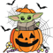 Halloween Baby Yoda In Pumpkin SVG - Cute Spooky Character Design For Cricut And Silhouette.png