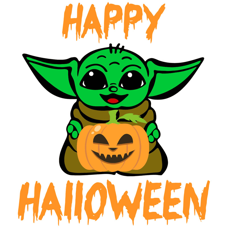 Happy Halloween - Cute Baby Yoda Ghost SVG.png