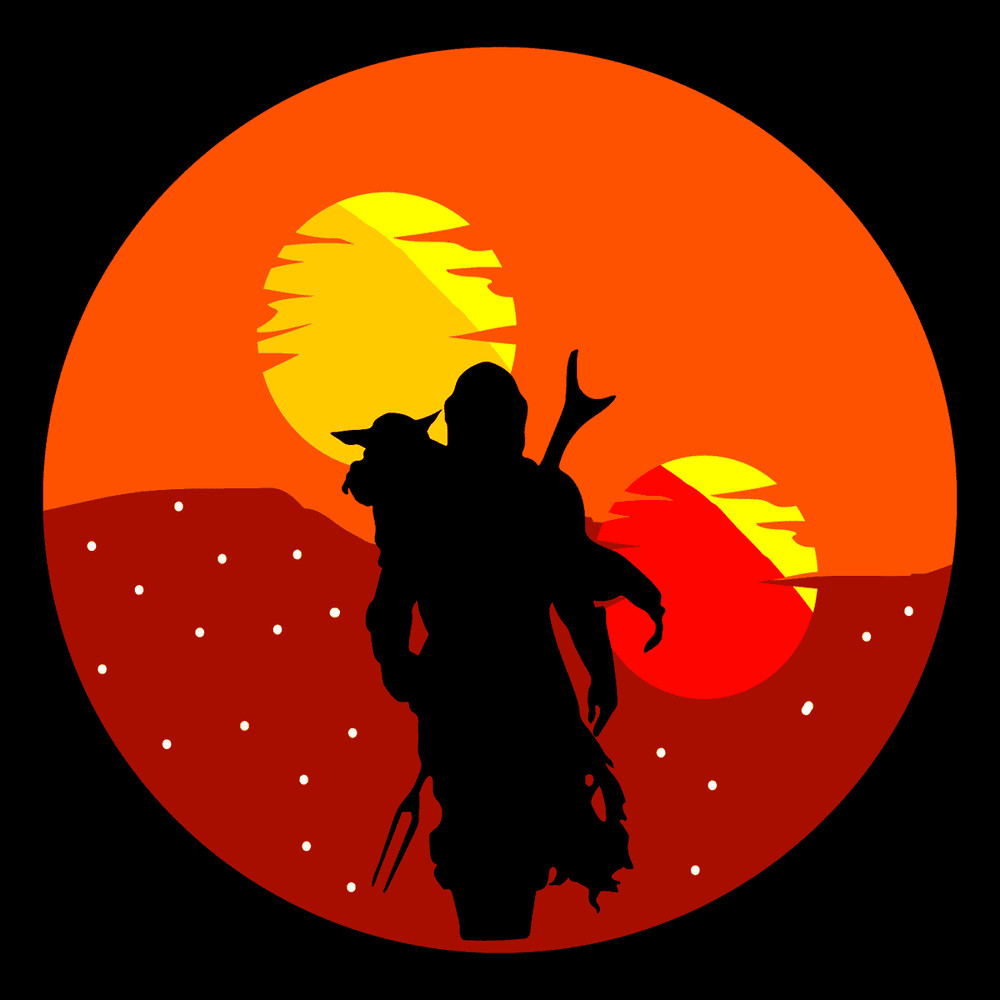 Retro Vintage Baby Yoda And The Child Mandalorian SVG.png