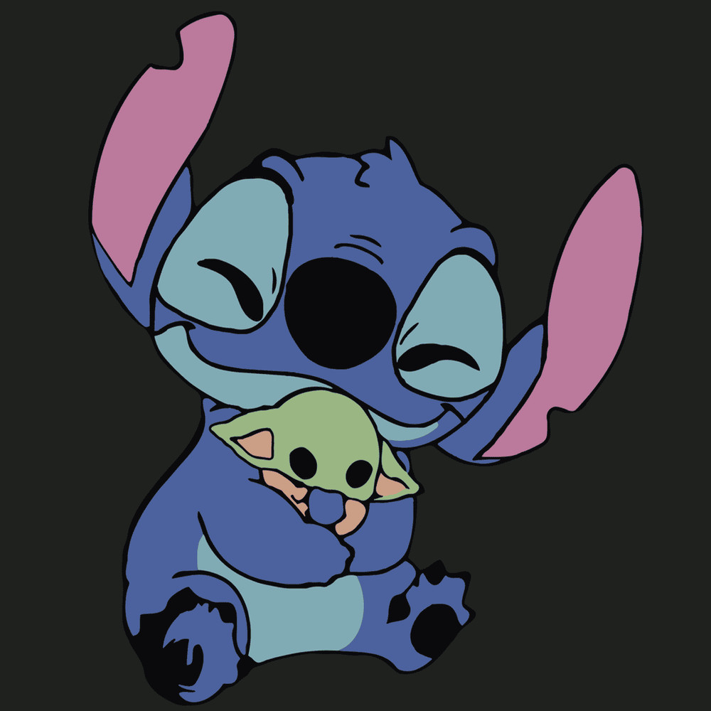 Stitch Hugs Baby Yoda Funny Star Wars Disney SVG Cricut File Silhouette.png