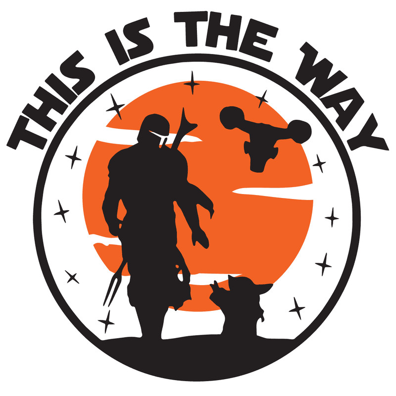 The Mandalorian This Is The Way -Baby Yoda Mandalorian And Yoda Sunset SVG.png