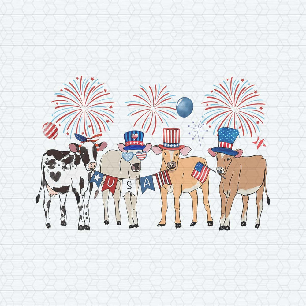 Cute Cows 4th Of July Patriotic Farm Animals PNG.jpg