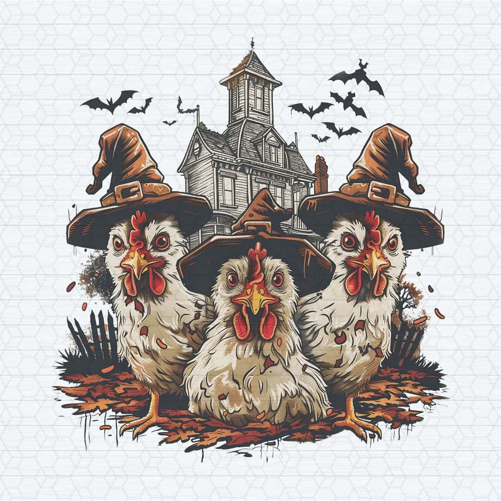 Retro Halloween Chickens Witches Vibes PNG.jpg