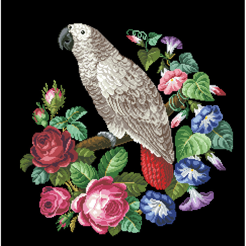 230316 Краснохвостый Жако в розах.jpg