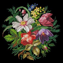 pdf vintage cross stitch pattern 230304 bouquet with white narcissus