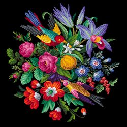 210528 two birds with orchids pdf vintage cross stitch pattern