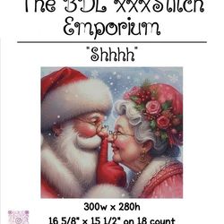 "Shhhh" - Exclusive cross stitch pattern ~ Exclusive cross stitch pattern - original artwork from Designs by Decca