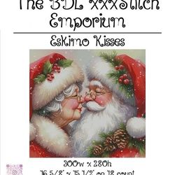 Eskimo Kisses - Exclusive cross stitch pattern - original artwork by Designs by Decca