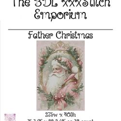 father christmas cross stitch pattern - original artwork from sandi k.