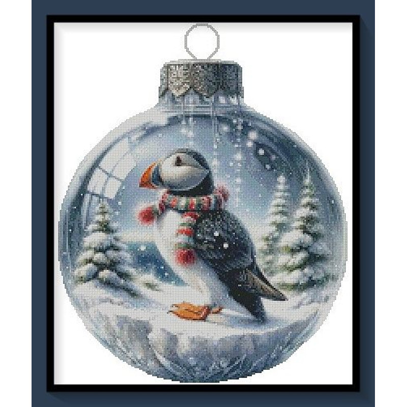 Bauble Animal Collection Puffin Cross Stitch Pattern Original Artwork By Serene Dove 2