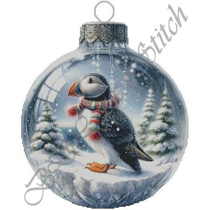 Bauble Animal Collection Puffin Cross Stitch Pattern Original Artwork By Serene Dove 1