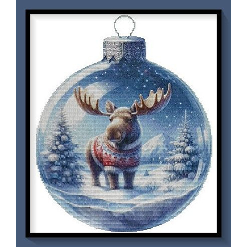 Bauble Animal Collection  Moose Cross Stitch Pattern  Original Artwork By Serene Dove 2