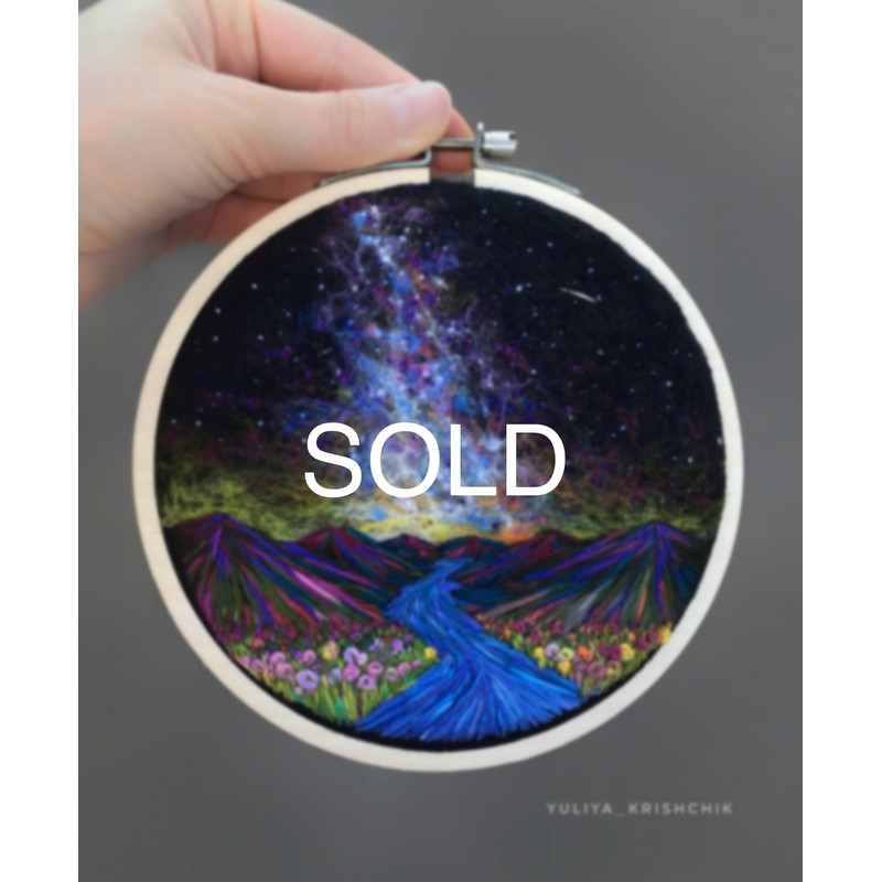 Embroidery  Needle Felted Art Space Artwork 0
