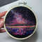 Embroidered A Needle Felted Painting Milky Way Comet Artwork 0