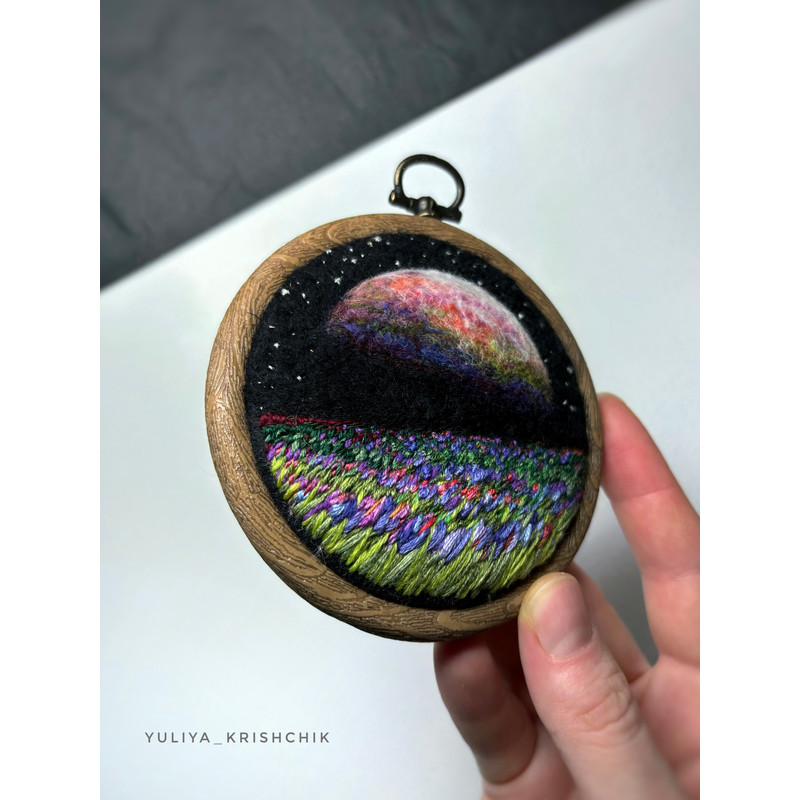 Tiny Space Artwork Embroidered And Needle Felted Milky Way Art 2