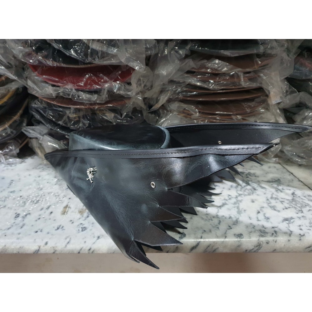 Bloodboren Hunters Distressed Black Leather Hat 7jpg