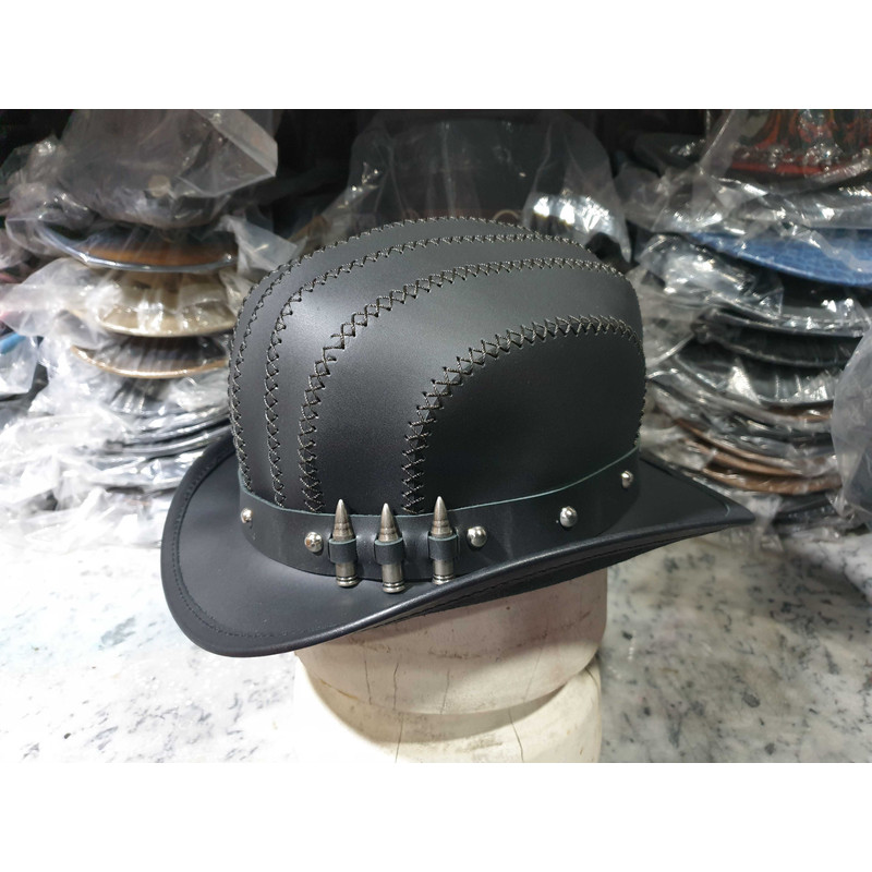 Steampunk Bowler Leather Top Hat 2jpg