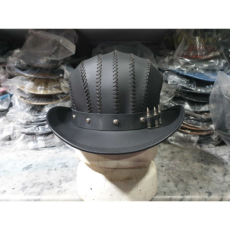 Steampunk Bowler Leather Top Hat 3jpg