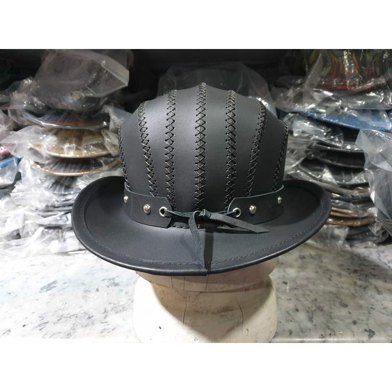 Steampunk Bowler Leather Top Hat 6jpg